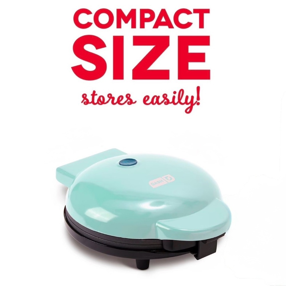 DASH Mini Maker NIB Individual Hash Browns Keto Non-Stick Grill Griller Aqua - Picture 3 of 4